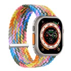 Microsonic Apple Watch SE 2022 44mm Kordon Large Size 160mm Knitted Fabric Single Loop Gökkuşağı