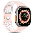 Microsonic Apple Watch SE 2022 44mm Kordon Rainbow Band Pembe Beyaz