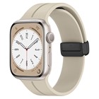 Microsonic Apple Watch Series 8 45mm Kordon Ribbon Line Bej