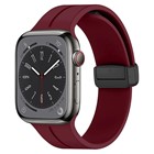 Microsonic Apple Watch SE 44mm Kordon Ribbon Line Bordo