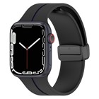 Microsonic Apple Watch SE 2022 44mm Kordon Ribbon Line Siyah Lacivert