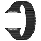 Microsonic Apple Watch Series 8 45mm Twist Leather Loop Kordon Siyah