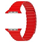Microsonic Apple Watch Series 8 45mm Twist Leather Loop Kordon Kırmızı