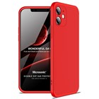 Microsonic Apple iPhone 12 Kılıf Double Dip 360 Protective Kırmızı