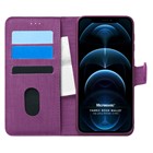 Microsonic Apple iPhone 12 Pro Max Kılıf Fabric Book Wallet Mor