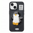 Microsonic Apple iPhone 13 Kılıf Stitched Puppy Plush Siyah Klasik Penguen