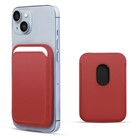Microsonic Apple iPhone 15 Leather Wallet MagSafe Kırmızı