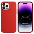 Microsonic Apple iPhone 14 Pro Kılıf Liquid Lansman Silikon Kırmızı