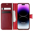 Microsonic Apple iPhone 14 Pro Max Kılıf Delux Leather Wallet Kırmızı