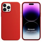 Microsonic Apple iPhone 14 Pro Max Kılıf Liquid Lansman Silikon Kırmızı