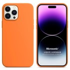 Microsonic Apple iPhone 14 Pro Max Kılıf Liquid Lansman Silikon Turuncu