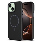 Microsonic Apple iPhone 15 Plus Kılıf MagLeather Pro Siyah