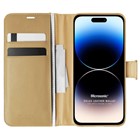 Microsonic Apple iPhone 15 Pro Kılıf Delux Leather Wallet Gold