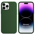 Microsonic Apple iPhone 15 Pro Max Kılıf Liquid Lansman Silikon Koyu Yeşil