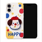 Microsonic Apple iPhone 16 Kılıf Stitched Puppy Plush Mutlu Köpek