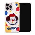 Microsonic Apple iPhone 16 Pro Kılıf Stitched Puppy Plush Mutlu Köpek