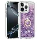 Microsonic Apple iPhone 16 Pro Kılıf Glitter Liquid Holder Mor