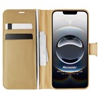 Microsonic Apple iPhone 16e Kılıf Delux Leather Wallet Gold
