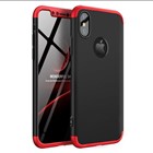 Microsonic Apple iPhone X Kılıf Double Dip 360 Protective Siyah Kırmızı