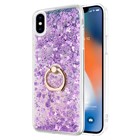 Microsonic Apple iPhone X Kılıf Glitter Liquid Holder Mor