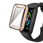 Microsonic Huawei Band 6 Kılıf 360 Full Round Soft Silicone Rose Gold