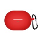 Microsonic Huawei FreeBuds Pro 4 Kılıf Askılı Mat Silikon Kırmızı