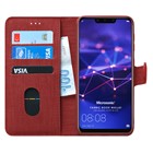 Microsonic Huawei Mate 20 Lite Kılıf Fabric Book Wallet Kırmızı