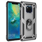 Microsonic Huawei Mate 20 Pro Kılıf Military Ring Holder Gümüş