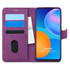 Microsonic Huawei P Smart 2021 Kılıf Fabric Book Wallet Mor