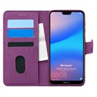 Microsonic Huawei P20 Lite Kılıf Fabric Book Wallet Mor