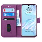 Microsonic Huawei P30 Pro Kılıf Fabric Book Wallet Mor