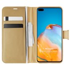 Microsonic Huawei P40 Kılıf Delux Leather Wallet Gold