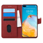 Microsonic Huawei P40 Kılıf Fabric Book Wallet Kırmızı