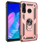 Microsonic Huawei P40 Lite E Kılıf Military Ring Holder Rose Gold