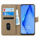 Microsonic Huawei P40 Lite Kılıf Fabric Book Wallet Gold