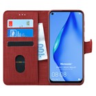 Microsonic Huawei P40 Lite Kılıf Fabric Book Wallet Kırmızı