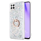 Microsonic Huawei P40 Lite Kılıf Glitter Liquid Holder Gümüş