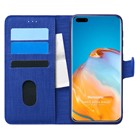 Microsonic Huawei P40 Pro Kılıf Fabric Book Wallet Lacivert