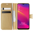 Microsonic Oppo A5 2020 Kılıf Delux Leather Wallet Gold