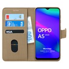 Microsonic Oppo A5 2020 Kılıf Fabric Book Wallet Gold