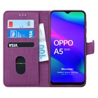 Microsonic Oppo A5 2020 Kılıf Fabric Book Wallet Mor