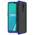 Microsonic Oppo A5 2020 Kılıf Double Dip 360 Protective Siyah Mavi