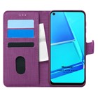 Microsonic Oppo A52 Kılıf Fabric Book Wallet Mor