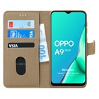 Microsonic Oppo A9 2020 Kılıf Fabric Book Wallet Gold