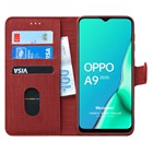 Microsonic Oppo A9 2020 Kılıf Fabric Book Wallet Kırmızı