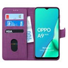 Microsonic Oppo A9 2020 Kılıf Fabric Book Wallet Mor