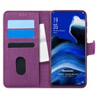 Microsonic Oppo Reno 2Z Kılıf Fabric Book Wallet Mor