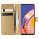 Microsonic Oppo Reno 5 Lite Kılıf Delux Leather Wallet Gold