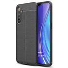 Microsonic Realme 6i Kılıf Deri Dokulu Silikon Siyah