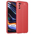 Microsonic Realme 7 Pro Kılıf Deri Dokulu Silikon Kırmızı